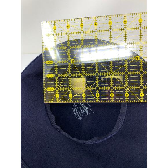 Vintage Navy Blue Doeskin Felt Wool Hat Veil Accent Geo W Bollman Mid Century - Picture 7 of 8